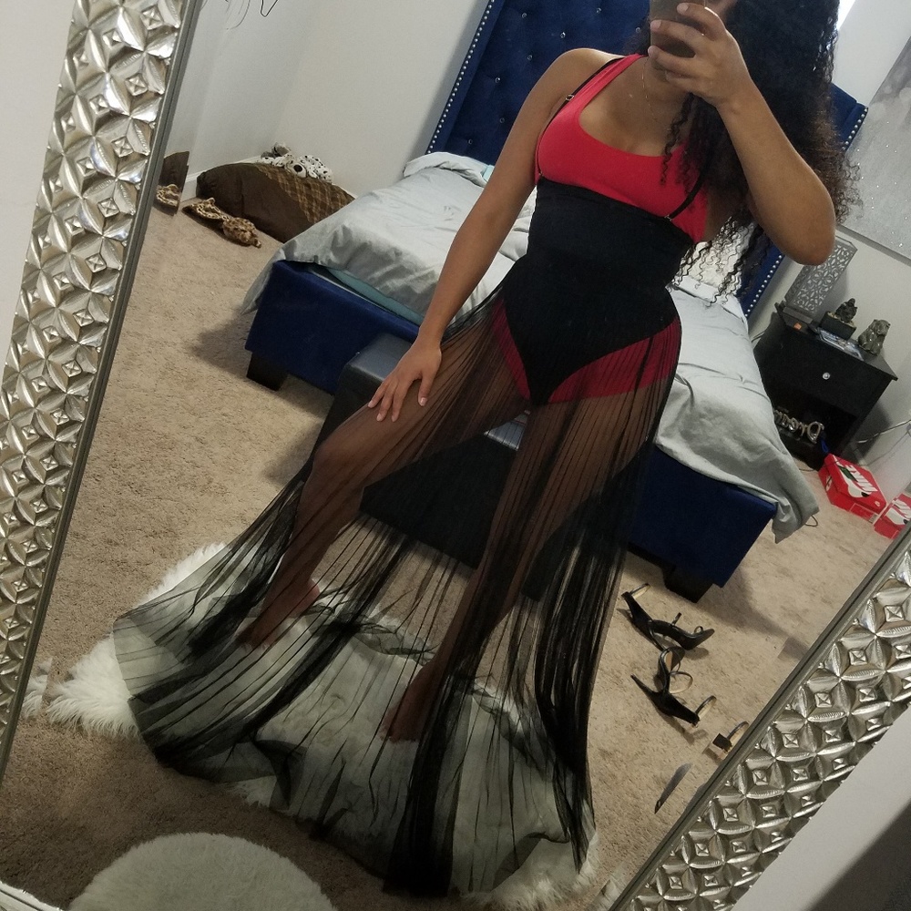 Beach mesh skirt.